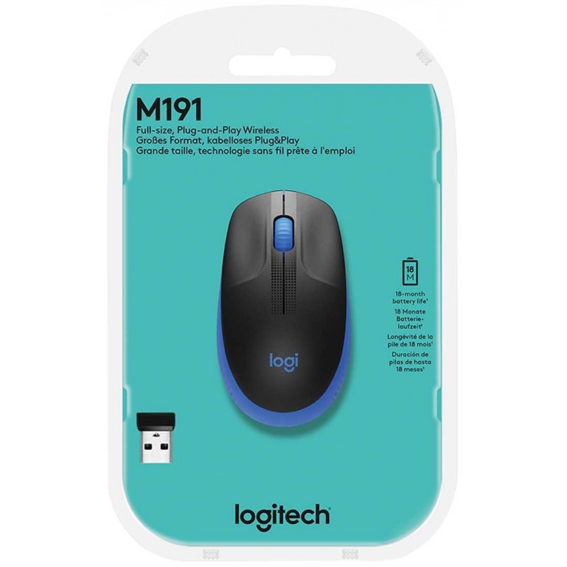 LOGITECH M190 Full-size wireless mouse - BLUE