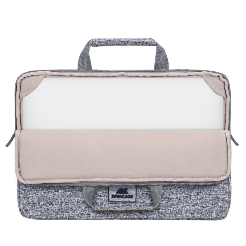 RIVACASE 7913 light grey Laptop sleeve 13.3-14" with handles Black Red Grey